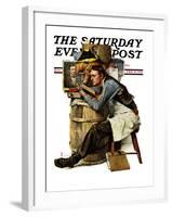 "Law Student" Saturday Evening Post Cover, February 19,1927-Norman Rockwell-Framed Giclee Print