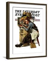 "Law Student" Saturday Evening Post Cover, February 19,1927-Norman Rockwell-Framed Giclee Print