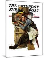 "Law Student" Saturday Evening Post Cover, February 19,1927-Norman Rockwell-Mounted Giclee Print