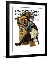 "Law Student" Saturday Evening Post Cover, February 19,1927-Norman Rockwell-Framed Giclee Print