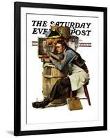 "Law Student" Saturday Evening Post Cover, February 19,1927-Norman Rockwell-Framed Giclee Print