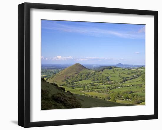 Lawley From Slopes of Caer Caradoc in Spring Evening Light, Church Stretton Hills, Shropshire-Peter Barritt-Framed Premium Photographic Print
