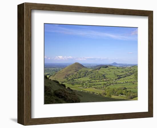 Lawley From Slopes of Caer Caradoc in Spring Evening Light, Church Stretton Hills, Shropshire-Peter Barritt-Framed Photographic Print