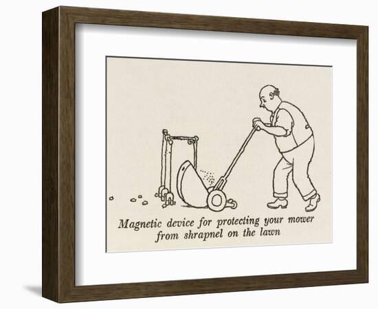 Lawn Mower Protector-William Heath Robinson-Framed Art Print