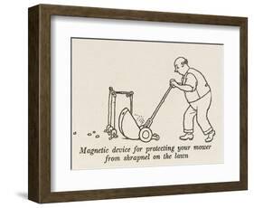 Lawn Mower Protector-William Heath Robinson-Framed Art Print