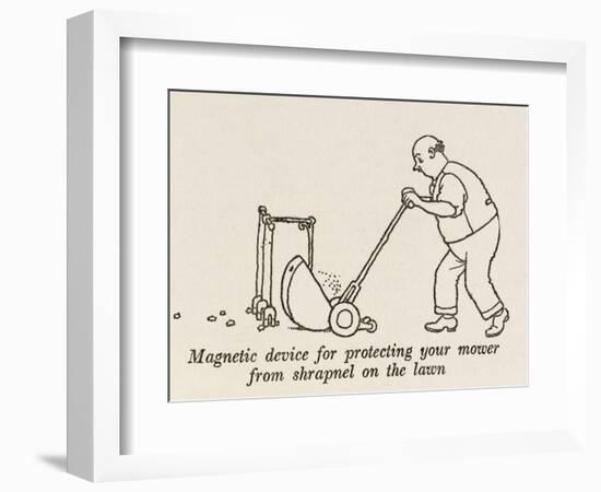 Lawn Mower Protector-William Heath Robinson-Framed Art Print