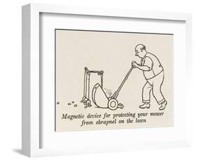 Lawn Mower Protector-William Heath Robinson-Framed Art Print