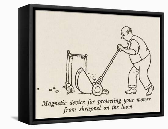 Lawn Mower Protector-William Heath Robinson-Framed Stretched Canvas