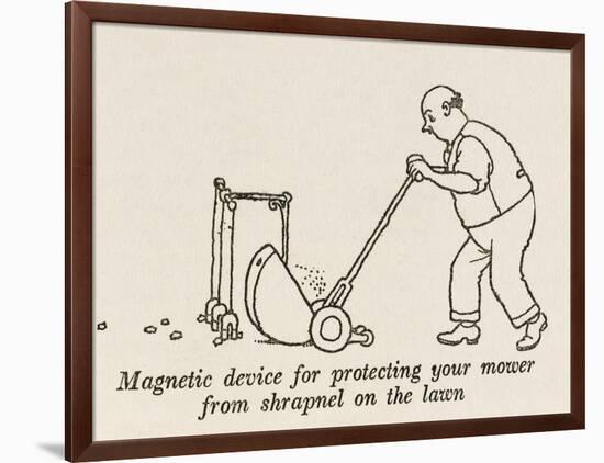 Lawn Mower Protector-William Heath Robinson-Framed Art Print