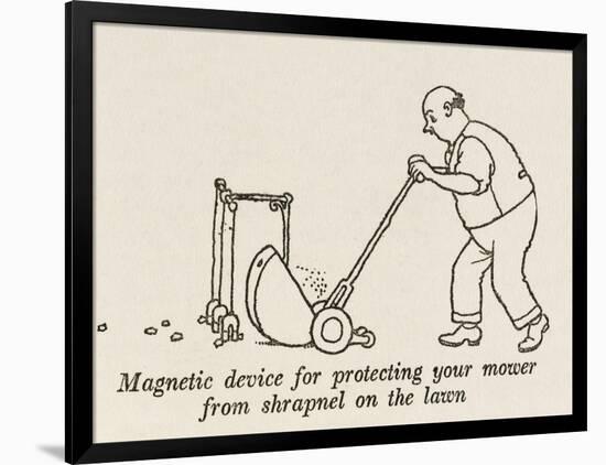 Lawn Mower Protector-William Heath Robinson-Framed Art Print