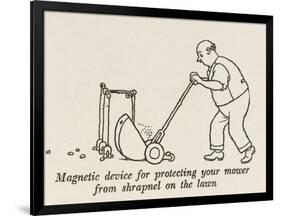 Lawn Mower Protector-William Heath Robinson-Framed Art Print