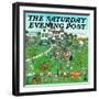 "Lawn Party," Saturday Evening Post Cover, August 1, 1974-J. Sickbert-Framed Premium Giclee Print