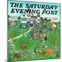 "Lawn Party," Saturday Evening Post Cover, August 1, 1974-J. Sickbert-Mounted Premium Giclee Print