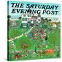 "Lawn Party," Saturday Evening Post Cover, August 1, 1974-J. Sickbert-Stretched Canvas
