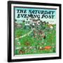 "Lawn Party," Saturday Evening Post Cover, August 1, 1974-J. Sickbert-Framed Giclee Print