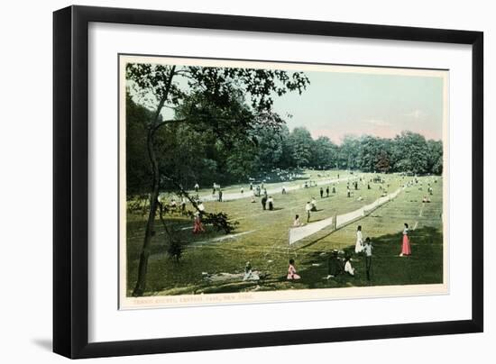 Lawn Tennis in Central Park, New York City-null-Framed Art Print