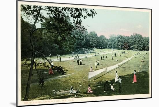 Lawn Tennis in Central Park, New York City-null-Mounted Art Print