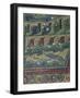 Lawn with Rocks, Flowers and Peacocks, Mosaic Detail-null-Framed Giclee Print