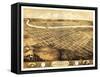 Lawrence, Kansas - Panoramic Map-Lantern Press-Framed Stretched Canvas