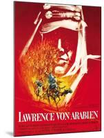 Lawrence of Arabia, (aka Lawrence Von Arabien), German Poster Art, 1962-null-Mounted Art Print