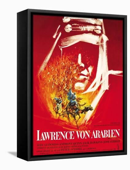 Lawrence of Arabia, (aka Lawrence Von Arabien), German Poster Art, 1962-null-Framed Stretched Canvas