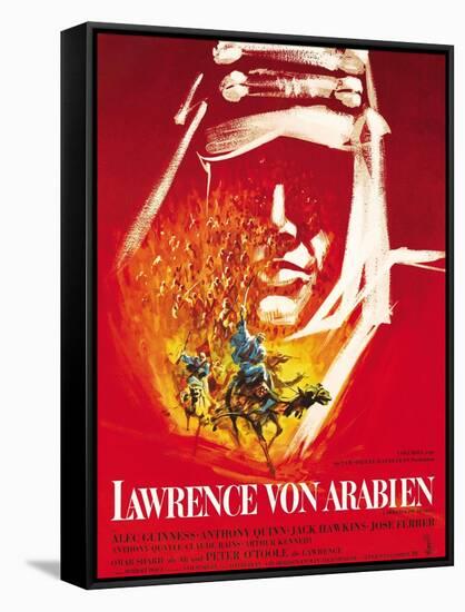 Lawrence of Arabia, (aka Lawrence Von Arabien), German Poster Art, 1962-null-Framed Stretched Canvas