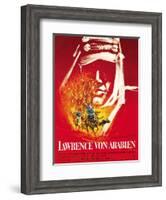 Lawrence of Arabia, (aka Lawrence Von Arabien), German Poster Art, 1962-null-Framed Art Print