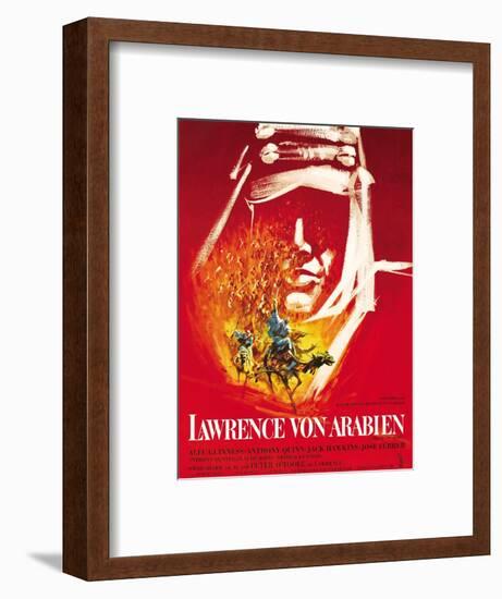 Lawrence of Arabia, (aka Lawrence Von Arabien), German Poster Art, 1962-null-Framed Art Print