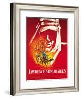 Lawrence of Arabia, (aka Lawrence Von Arabien), German Poster Art, 1962-null-Framed Art Print