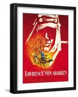 Lawrence of Arabia, (aka Lawrence Von Arabien), German Poster Art, 1962-null-Framed Art Print