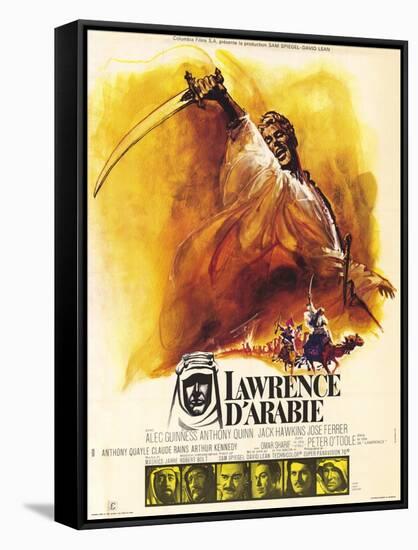 Lawrence of Arabia, French Movie Poster, 1963-null-Framed Stretched Canvas