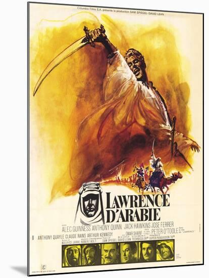 Lawrence of Arabia, French Movie Poster, 1963-null-Mounted Art Print