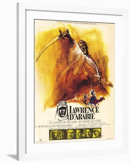 Lawrence of Arabia, French Movie Poster, 1963-null-Framed Art Print