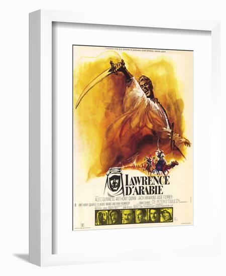 Lawrence of Arabia, French Movie Poster, 1963-null-Framed Art Print