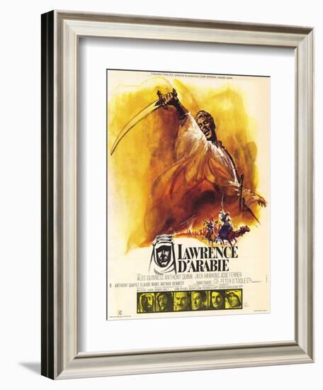 Lawrence of Arabia, French Movie Poster, 1963-null-Framed Art Print