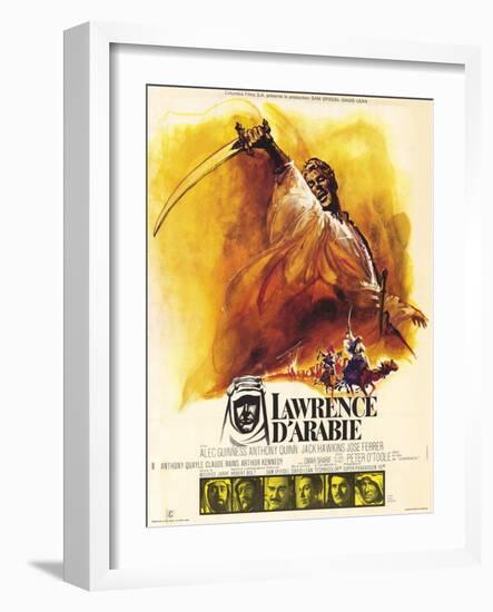 Lawrence of Arabia, French Movie Poster, 1963-null-Framed Art Print