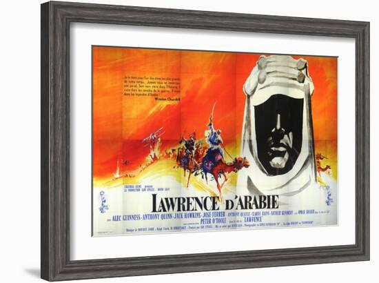 Lawrence of Arabia, French Movie Poster, 1963-null-Framed Art Print