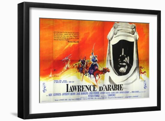 Lawrence of Arabia, French Movie Poster, 1963-null-Framed Art Print