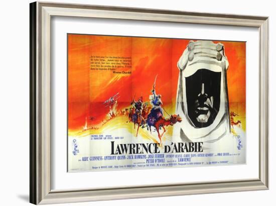 Lawrence of Arabia, French Movie Poster, 1963-null-Framed Art Print