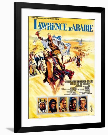 Lawrence of Arabia, French Movie Poster, 1963-null-Framed Art Print