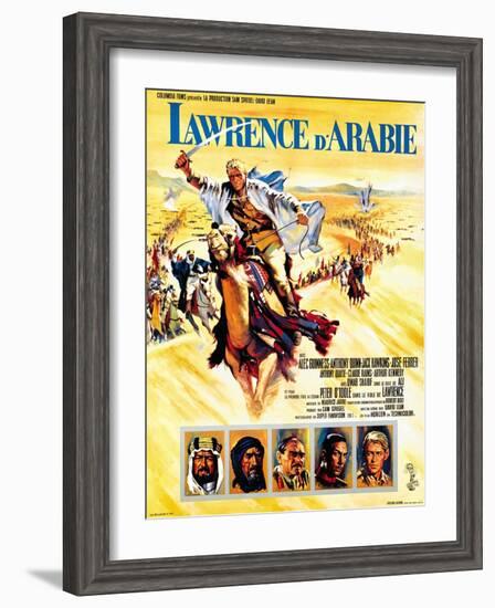 Lawrence of Arabia, French Movie Poster, 1963-null-Framed Art Print