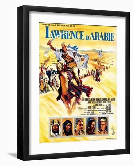 Lawrence of Arabia, French Movie Poster, 1963-null-Framed Art Print