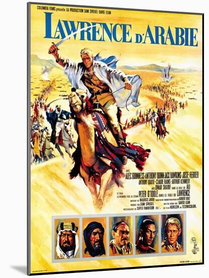 Lawrence of Arabia, French Movie Poster, 1963-null-Mounted Art Print