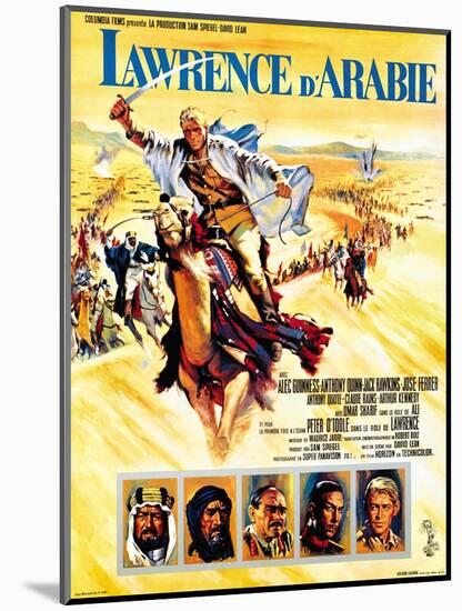 Lawrence of Arabia, French Movie Poster, 1963-null-Mounted Art Print