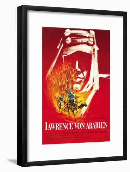 Lawrence of Arabia, German Movie Poster, 1963-null-Framed Art Print