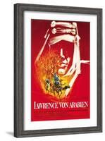 Lawrence of Arabia, German Movie Poster, 1963-null-Framed Art Print