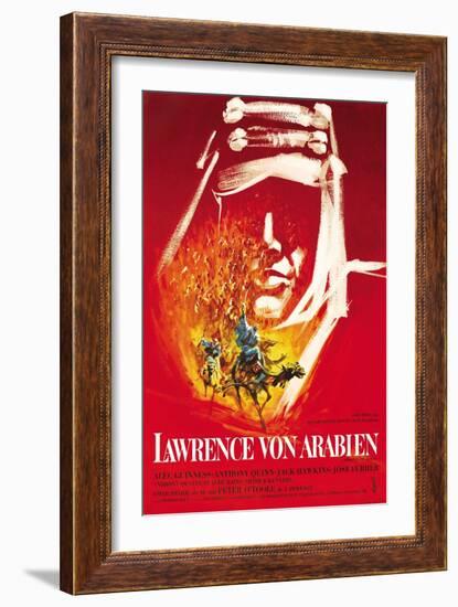 Lawrence of Arabia, German Movie Poster, 1963-null-Framed Art Print