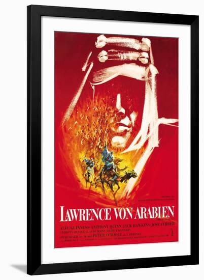 Lawrence of Arabia, German Movie Poster, 1963-null-Framed Art Print