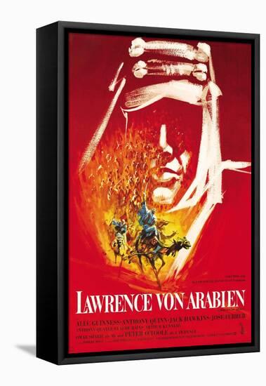 Lawrence of Arabia, German Movie Poster, 1963-null-Framed Stretched Canvas