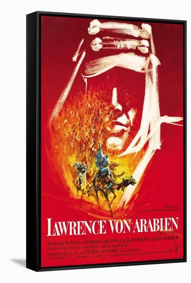 Lawrence of Arabia, German Movie Poster, 1963-null-Framed Stretched Canvas